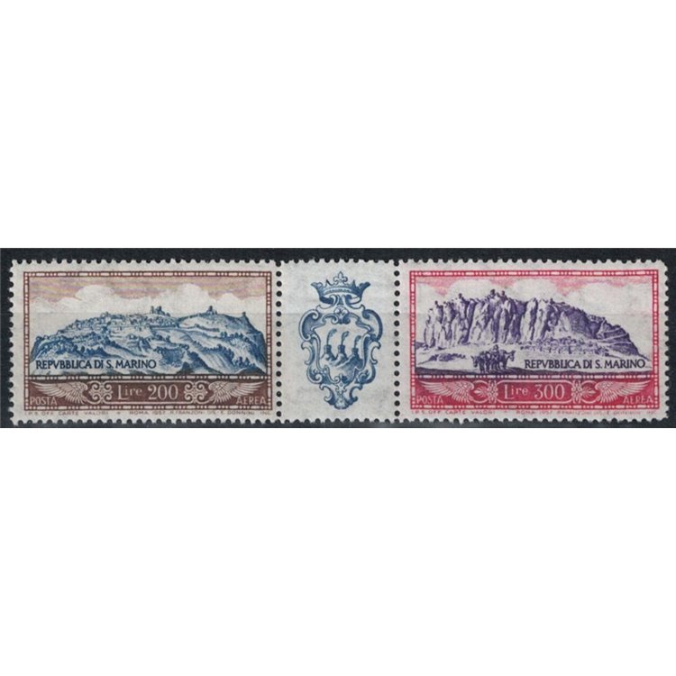 SAN MARINO 1958 Monte Titano (airmail) 2v MH*
