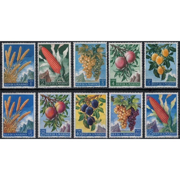 SAN MARINO 1958 Agricultural Products 10v MH*