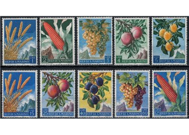SAN MARINO 1958 Agricultural Products 10v MH*