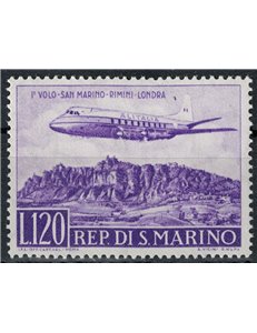 SAN MARINO 1959 Flight San Marino - Rimini - London MH*