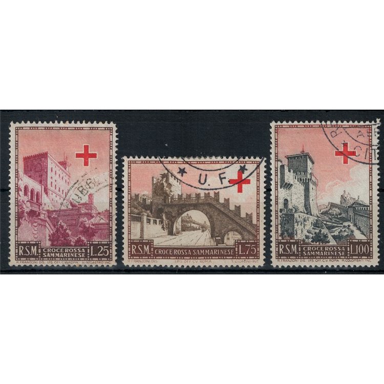 SAN MARINO 1951 Pro Red Cross 3v us