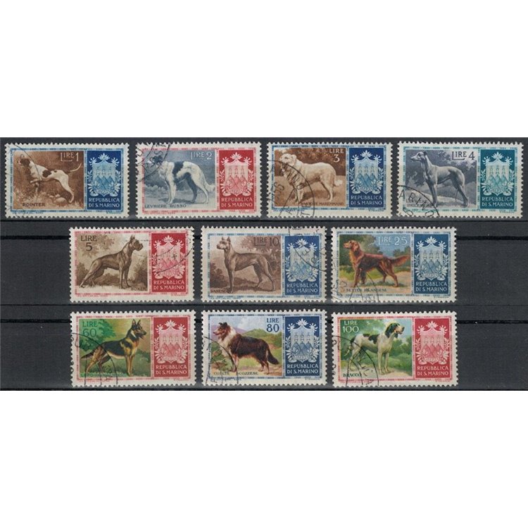 SAN MARINO 1956 Purebred Dogs 10v us