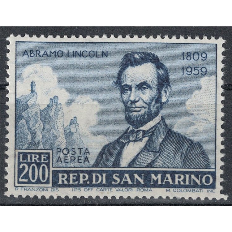 SAN MARINO 1959 Abraham Lincoln (Airmail) MH*