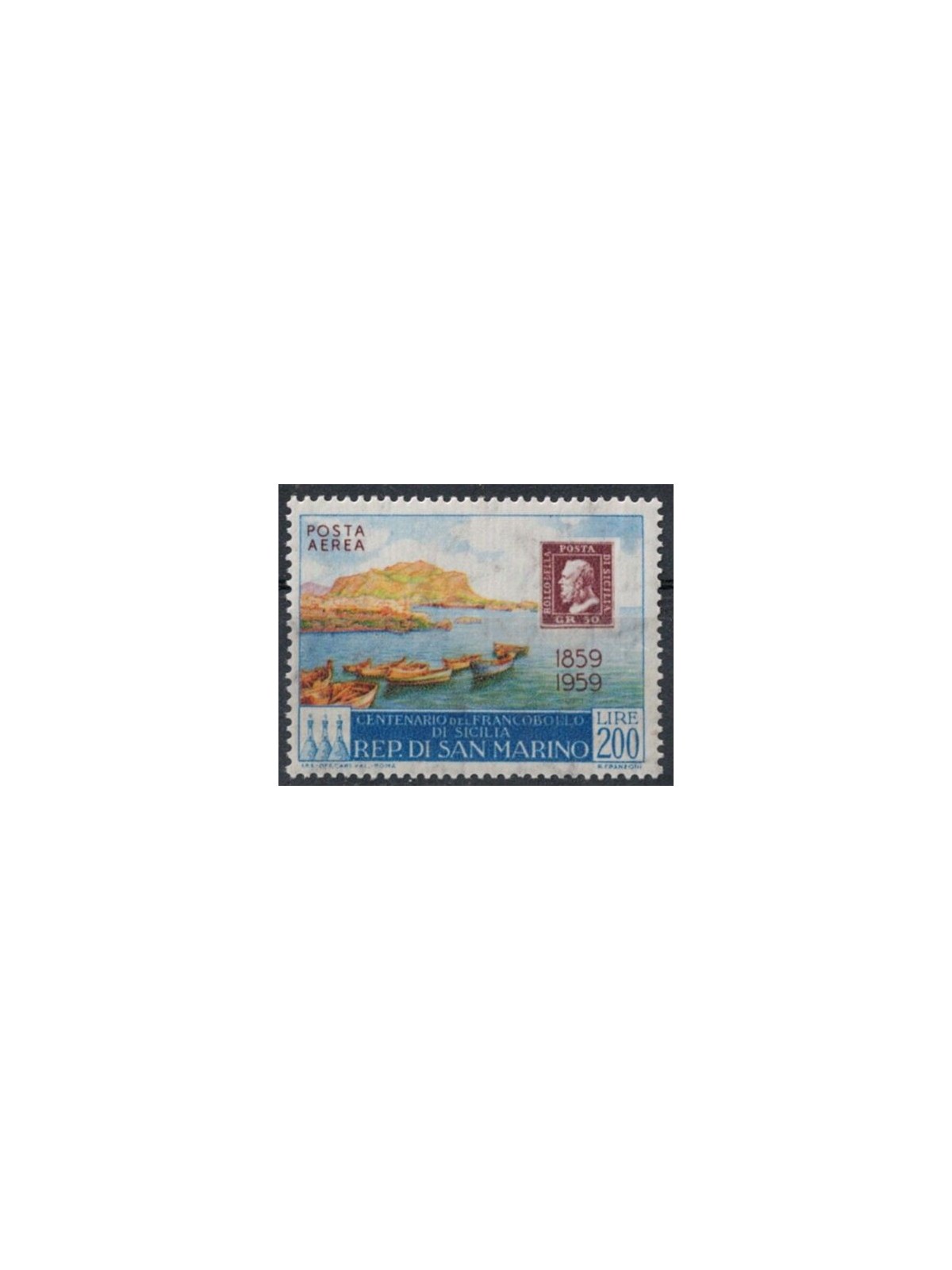 SAN MARINO 1959 Stamps of Sicily (Airmail) MNH**