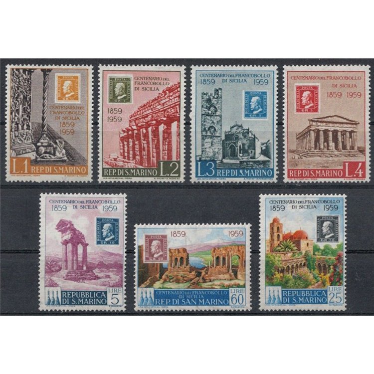 SAN MARINO 1959 Stamps of Sicily 7v MH*