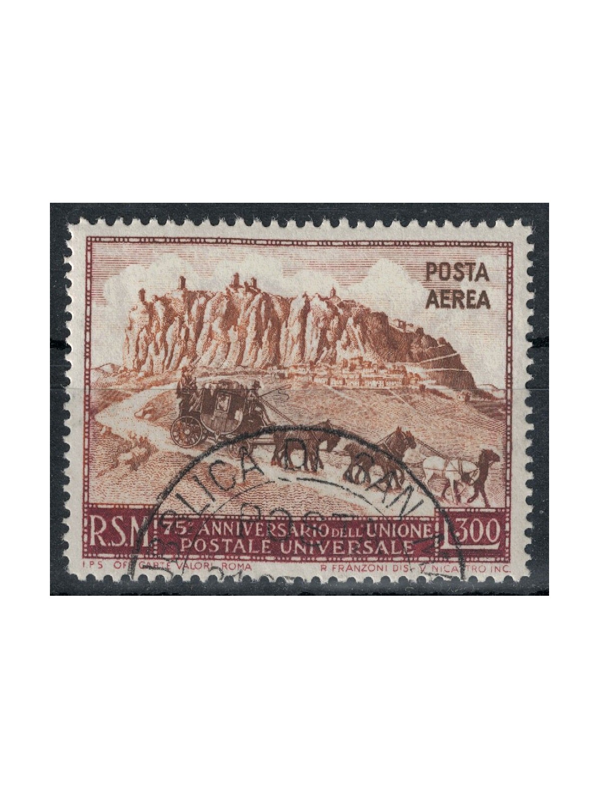 SAN MARINO 1951 Anniversary UPU (airmail) £300 us