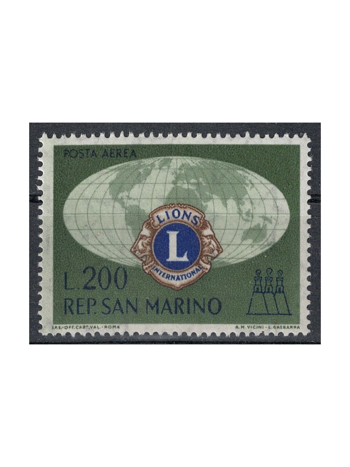 SAN MARINO 1960 Lions Club (posta aerea) MNH**