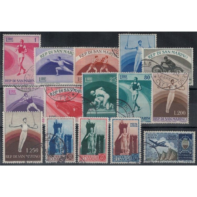 SAN MARINO 1954 Annata completa 15v us