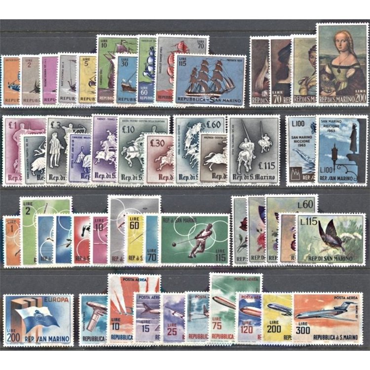 SAN MARINO 1963 Annata completa 51v MNH**