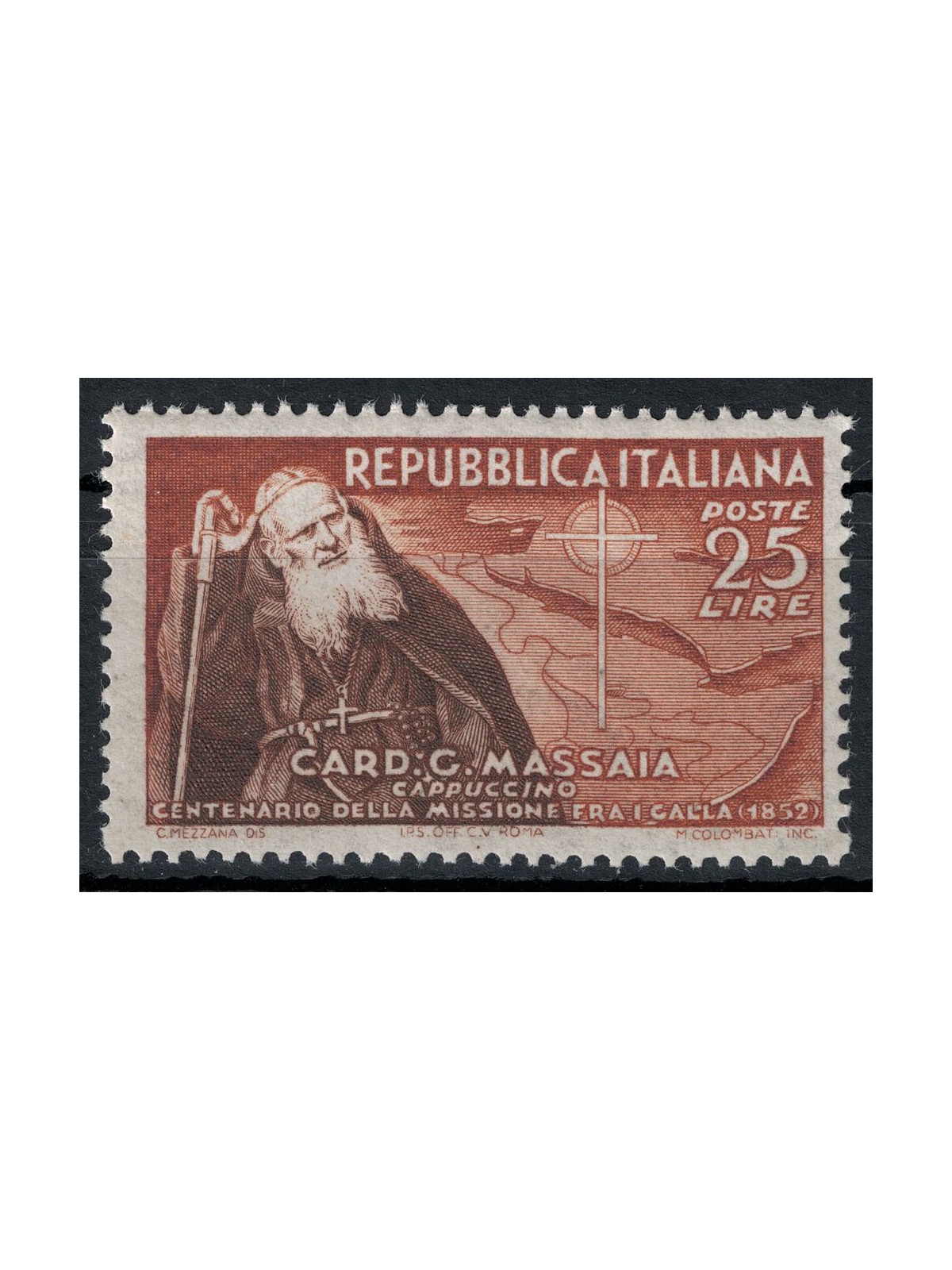 ITALY 1952 Cardinal Guglielmo Massaia MH*