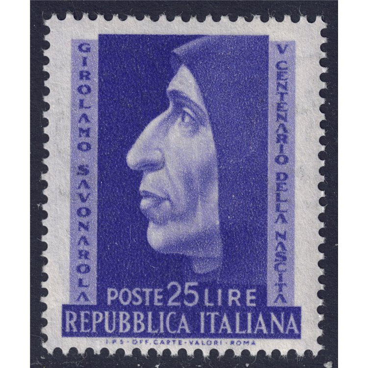 ITALIA 1952 Fra Girolamo Savonarola MH*