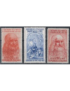ITALY 1952 Leonardo da Vinci 3v MH*