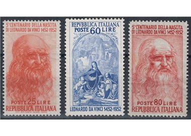 ITALY 1952 Leonardo da Vinci 3v MH*