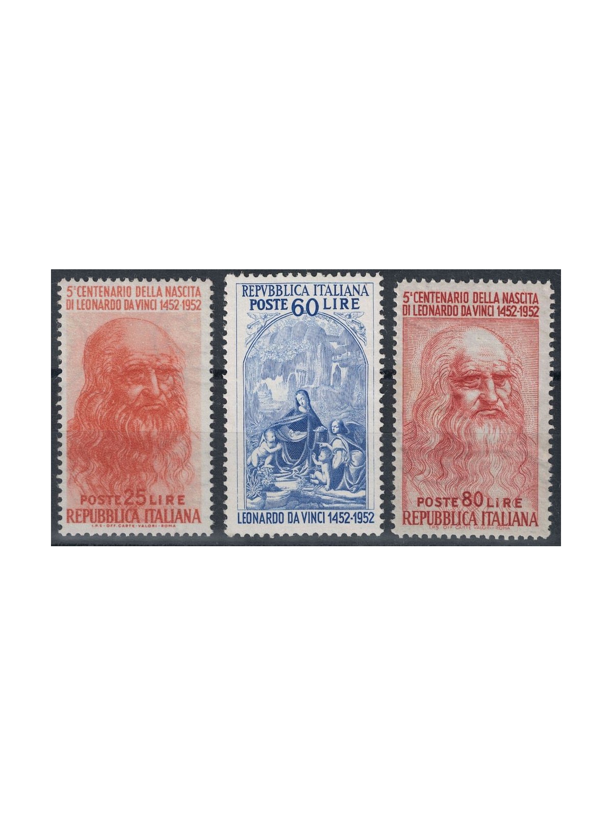 ITALIA 1952 Leonardo da Vinci 3v MH*