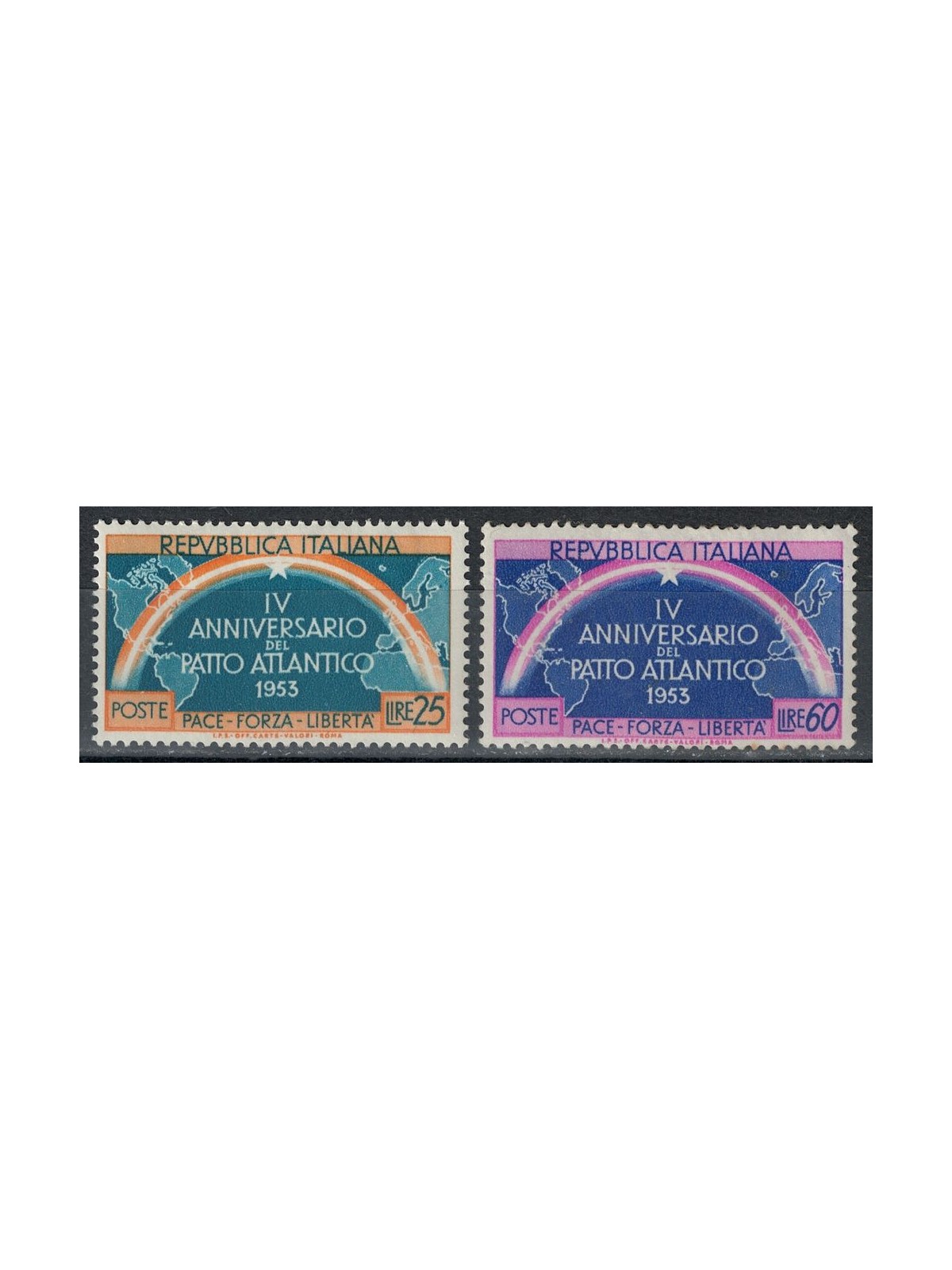 ITALIA 1953 Patto Atlantico 2v MH*
