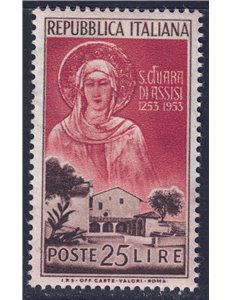 ITALIA 1953 Santa Chiara di Assisi MH*