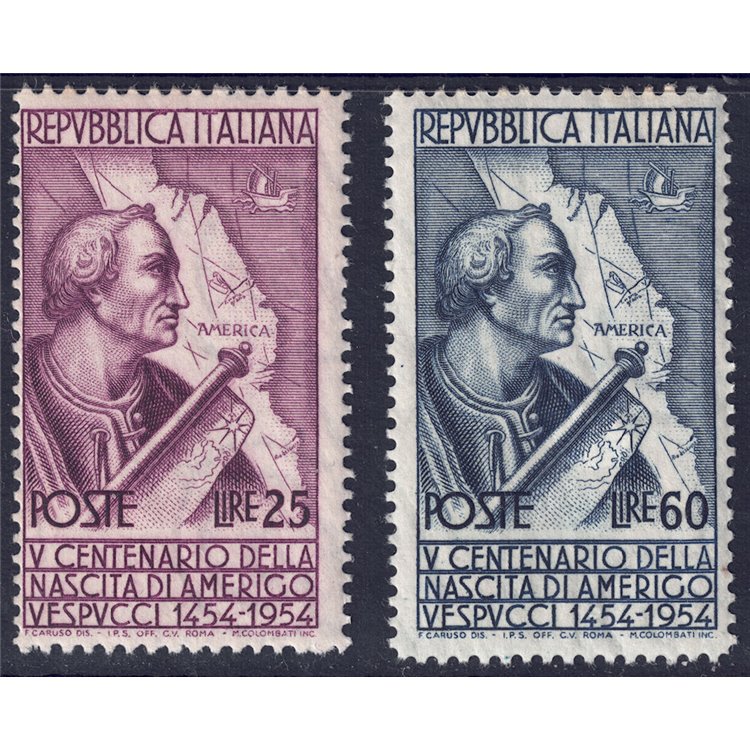 ITALY 1954 Amerigo Vespucci 2v MH*