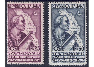 ITALY 1954 Amerigo Vespucci 2v MH*