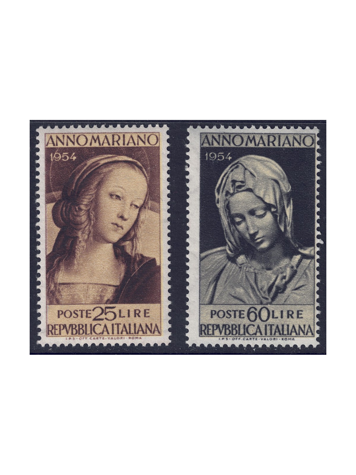 ITALY 1954 Marian Year 2v MH*