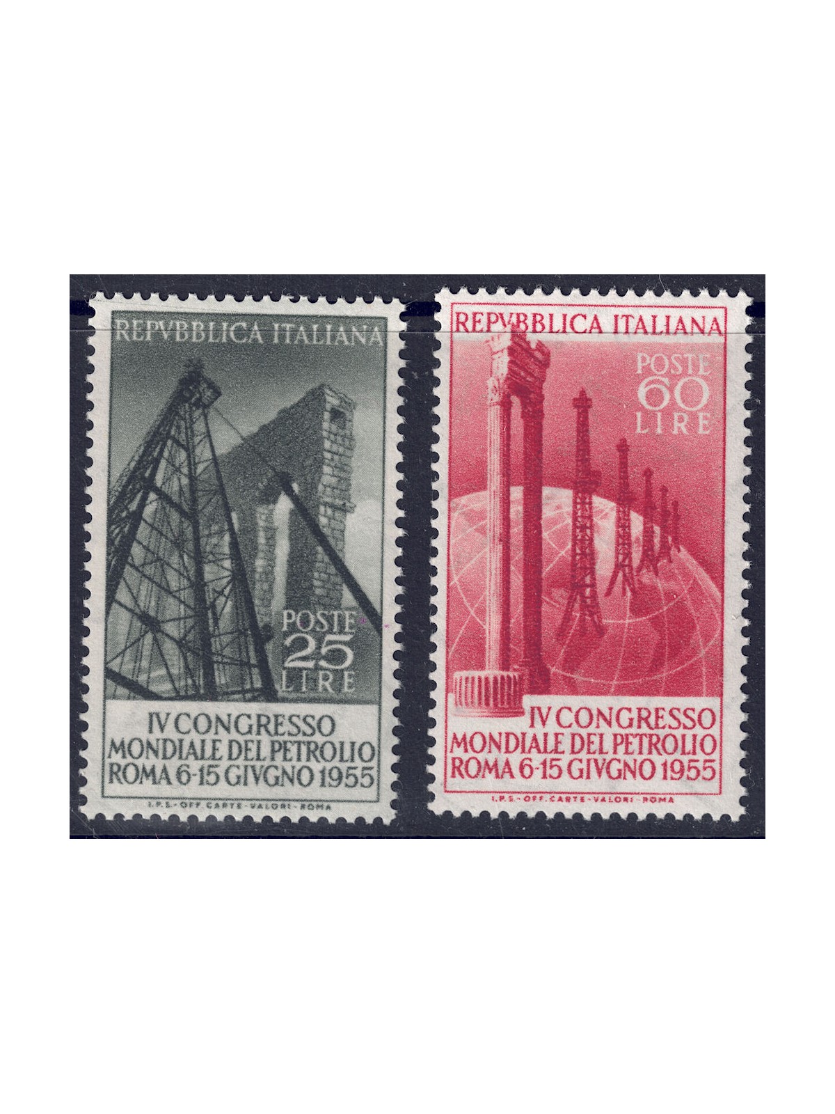 ITALIA 1955 Congresso mondiale del petrolio 2v MH*