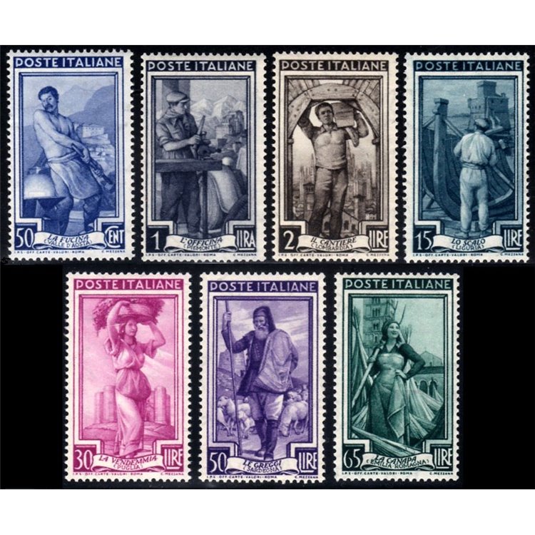 ITALIA 1955 Italia al lavoro 7v MH*