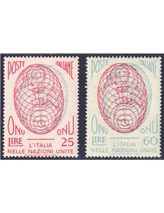 ITALY 1956 Italy's admission to the UN 2v MH*