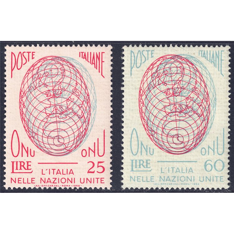 ITALIA 1956 Ammissione Italia all' Onu 2v MH*