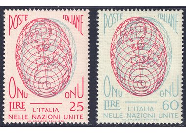 ITALIA 1956 Ammissione Italia all' Onu 2v MH*