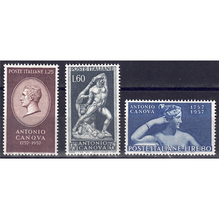 ITALIA 1957 Antonio Canova 3v MH*