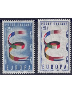 ITALY 1957 Europa 2v MH*