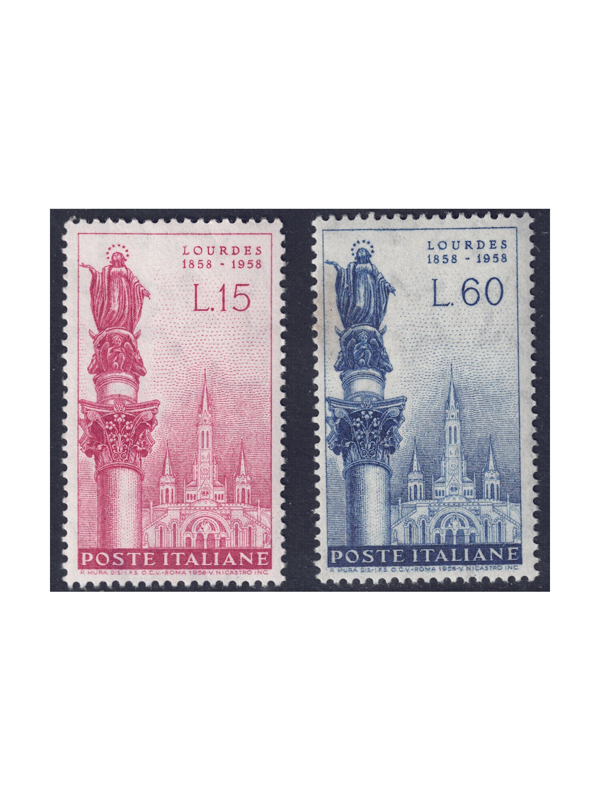 ITALY 1958 Apparition of the Virgin 2v MH*