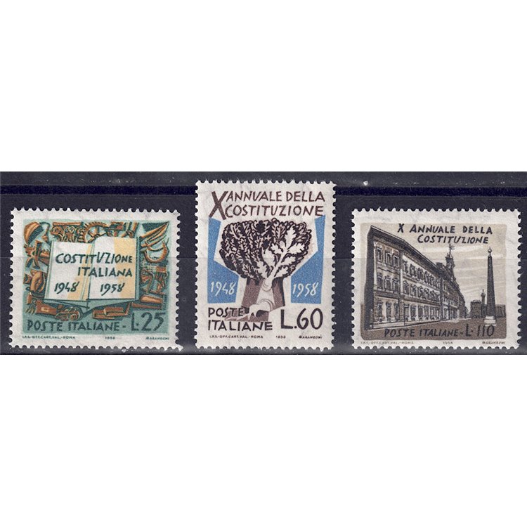 ITALY 1958 Italian Constitution 3v MH*