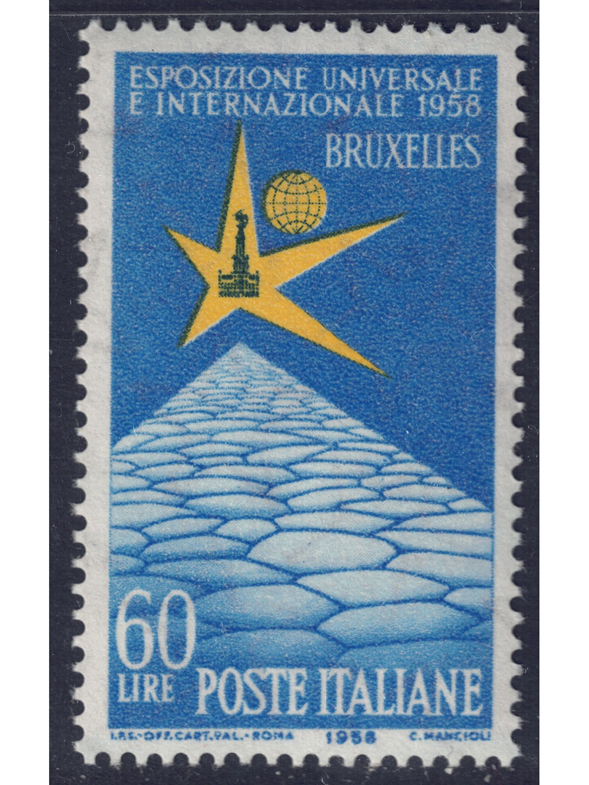 ITALY 1958 Brussels Exhibition MH*