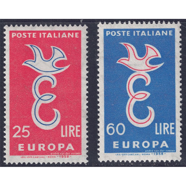 ITALY 1958 Europa 2v MH*
