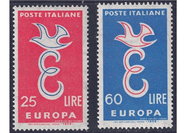 ITALY 1958 Europa 2v MH*