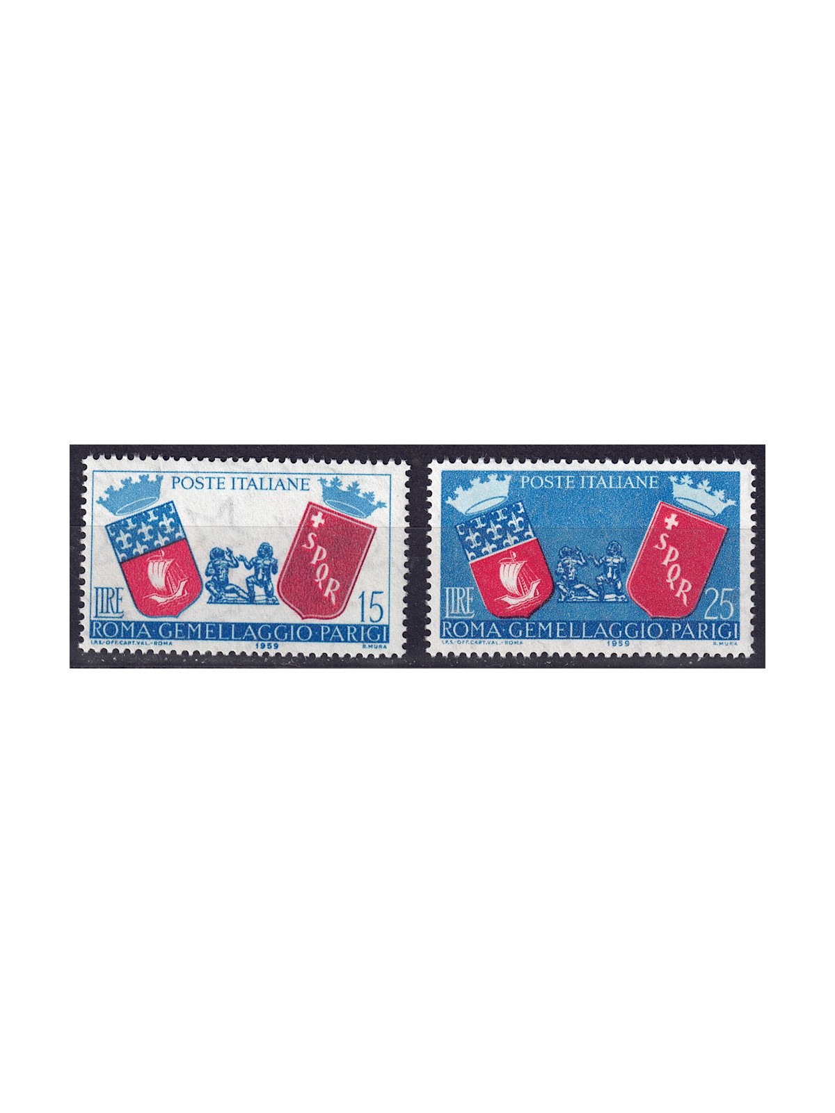 ITALIA 1959 Gemellaggio Roma-Parigi 2v MH*
