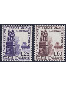 ITALY 1959 Organization of Labor 2v MH*