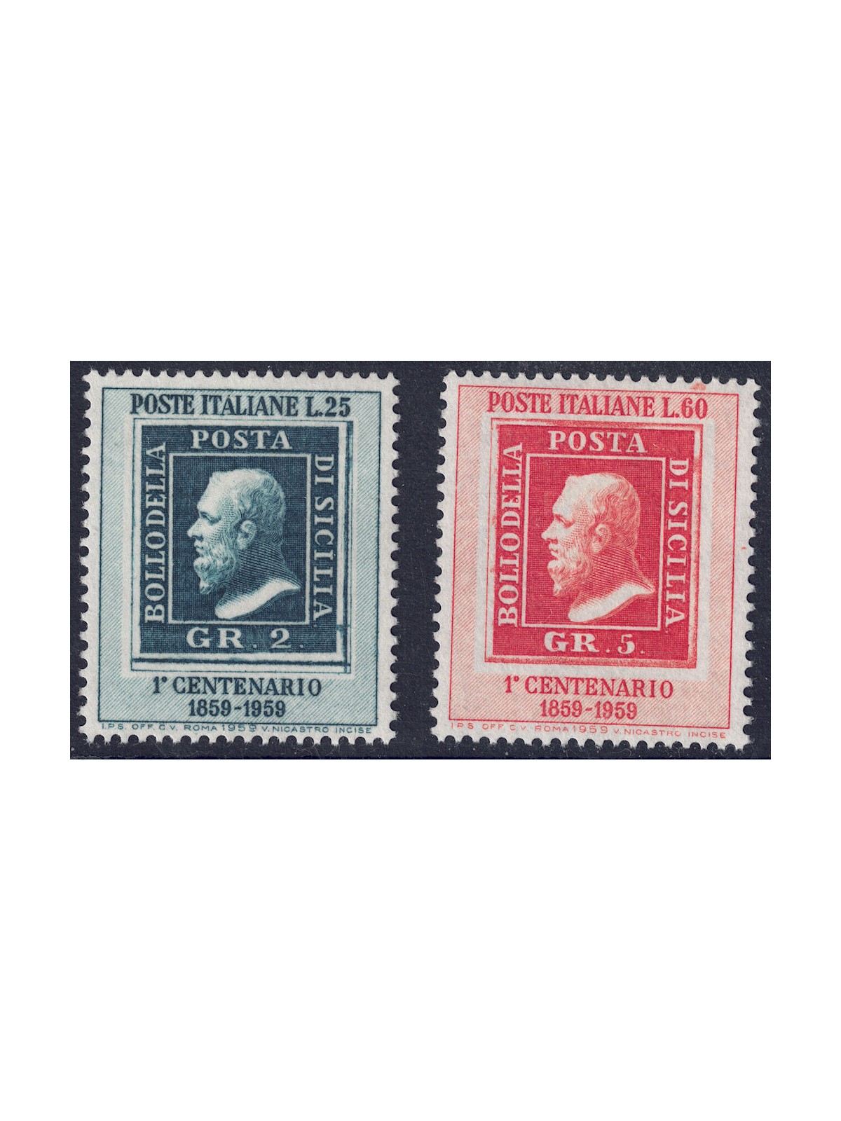ITALY 1959 Kingdom of Sicily 2v MH*