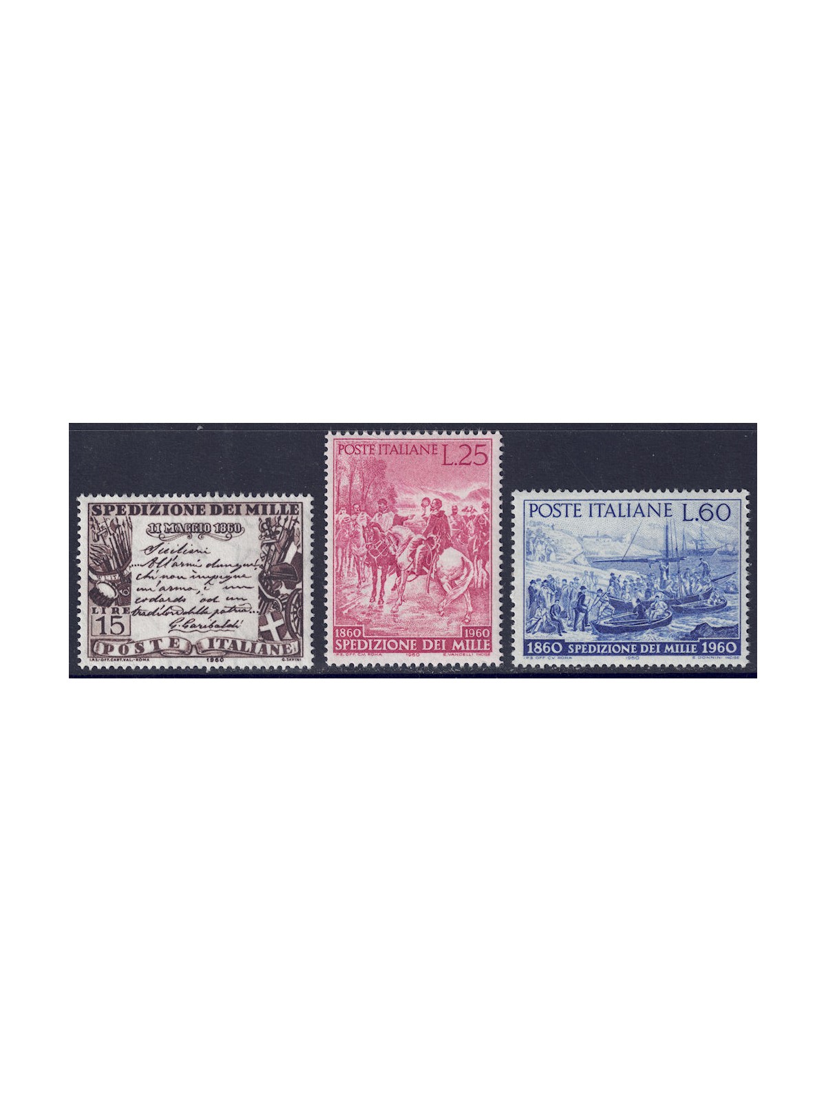 ITALY 1960 Expedition of the Thousand 3v MH*