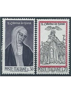 ITALIA 1962 Santa Caterina da Siena 2v MH*