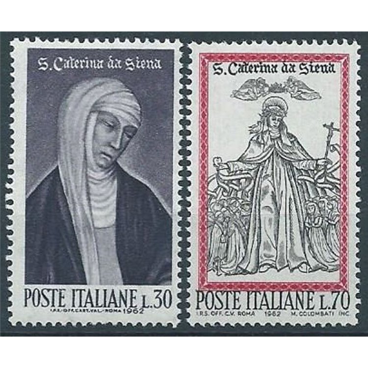 ITALIA 1962 Santa Caterina da Siena 2v MH*