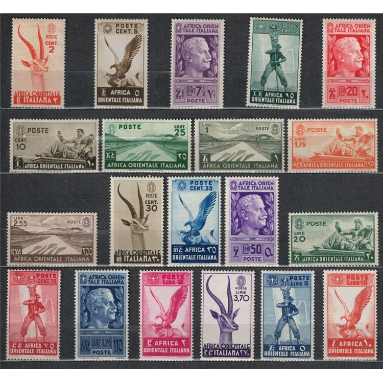 AFRICA ORIENTALE ITALIANA 1938 Serie pittorica 20v MNH**