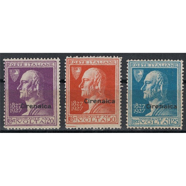 CYRENAICA 1927 Alessandro Volta 3v MNH**