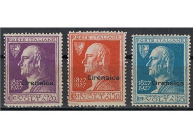 CYRENAICA 1927 Alessandro Volta 3v MNH**