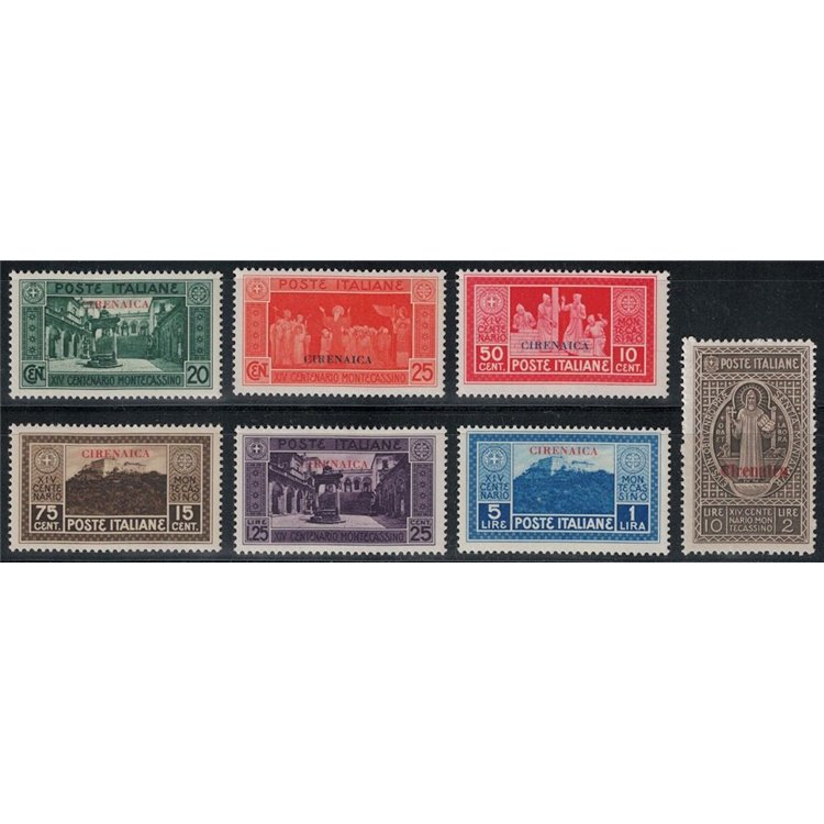 CIRENAICA 1929 Abbazia di Montecassino 7v MNH**