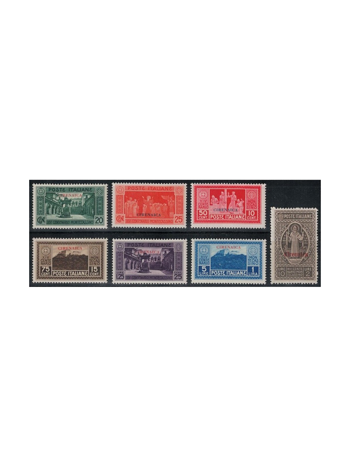 CIRENAICA 1929 Abbazia di Montecassino 7v MNH**
