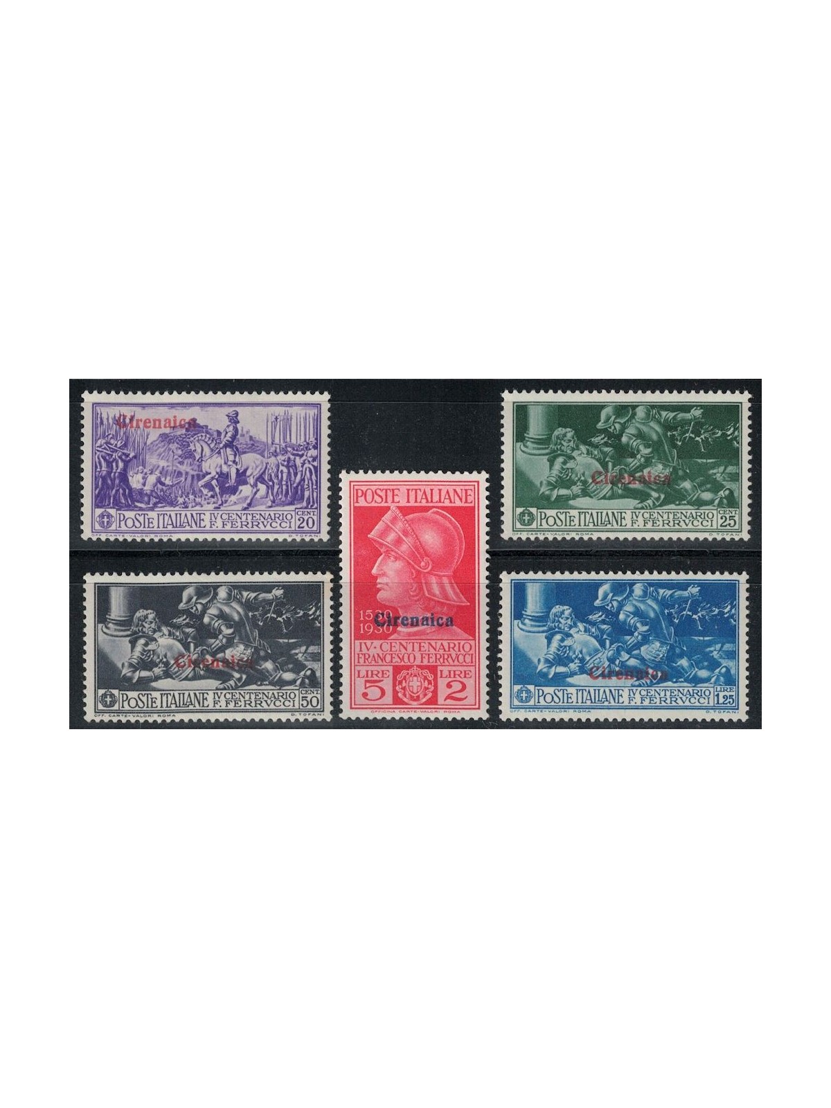CYRENAICA 1930 Francesco Ferrucci 5v MNH**