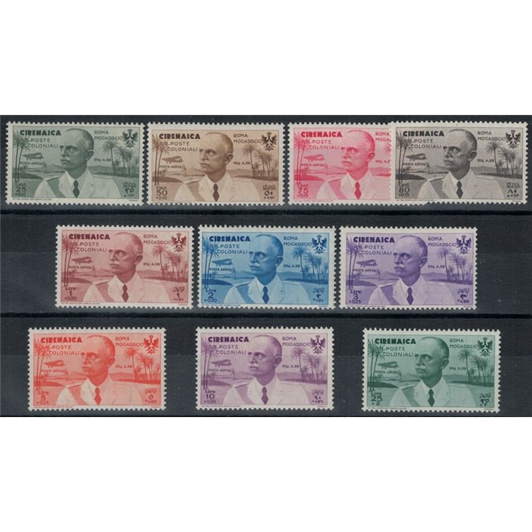 CYRENAICA 1934 Flight Rome-Mogadishu 10v MNH**