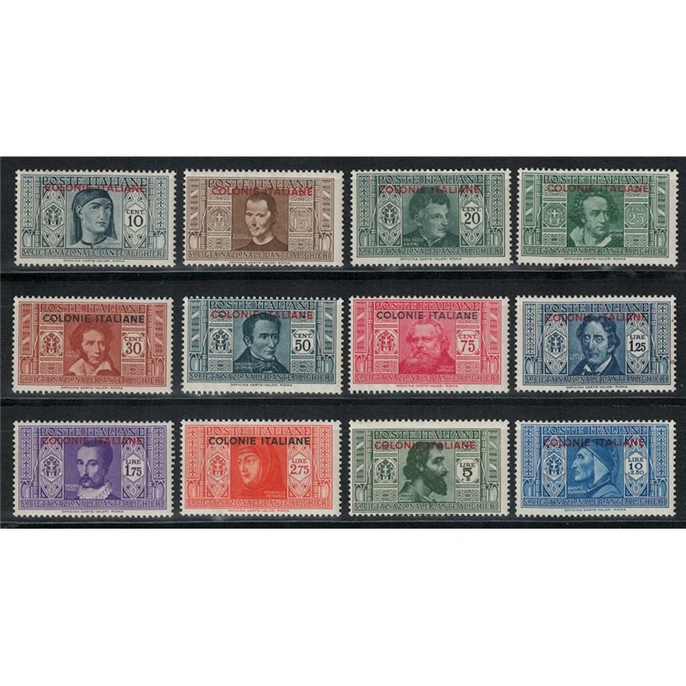 COLONIES GENERAL ISSUES 1932 Dante Alighieri 12v MNH**
