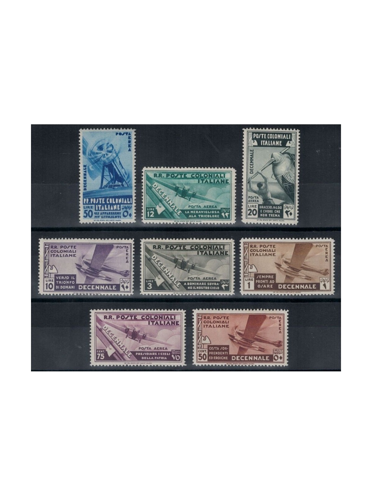 COLONIES GENERAL ISSUES 1933 March on Rome (airmail) 8v MNH**